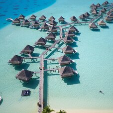 Aerial view of the Overwater Bungalows