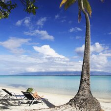 Beach relaxation at the Sofitel Kia Ora Moorea Beach Resort