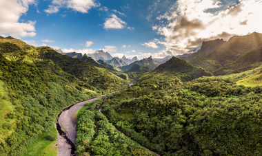Papenoo Valley on the island of Tahiti The road takes you deep into the Papenoon Valley, the heart of the island of Tahiti.
