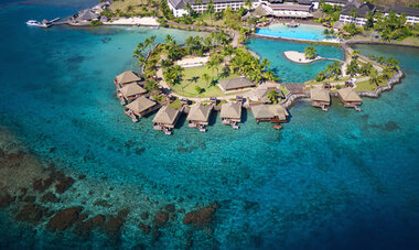 Aerial view of the Intercontinental Tahiti Resort and Spa
