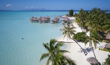 Beach view of the resort