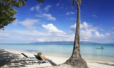 Beach relaxation at the Sofitel Kia Ora Moorea Beach Resort