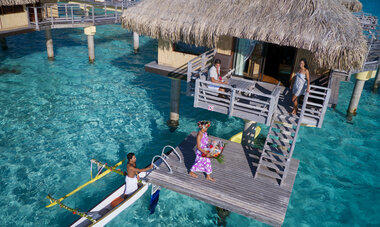 Intercontinental Bora Bora Le Moana Resort Couple paddling
