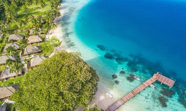 Escape to Paradise Huahine Guesthouse -Hotel Le Mahana Huahine - Aerial View