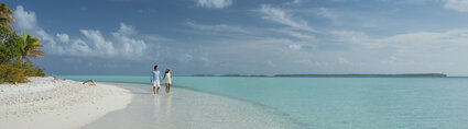 Couple on beach honeymoon Moorea